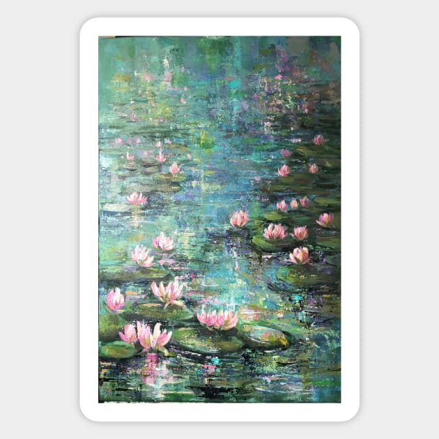 Lily Pond no3 Sticker by ColetteBaumback